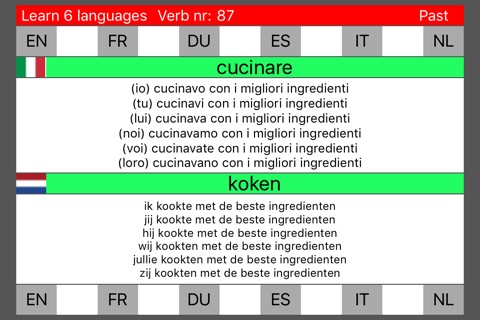 Learn 6 languages simultane using verbs PRO screenshot 3