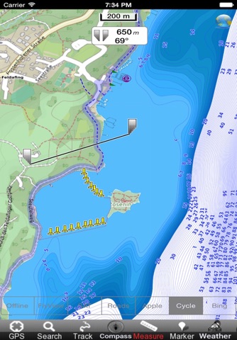 Starnberger See GPS Navi Karte für bootfahren angeln und segeln screenshot 2
