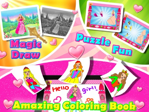 Princess Coloring Book - Kids Puzzle and Drawing Gamesのおすすめ画像2