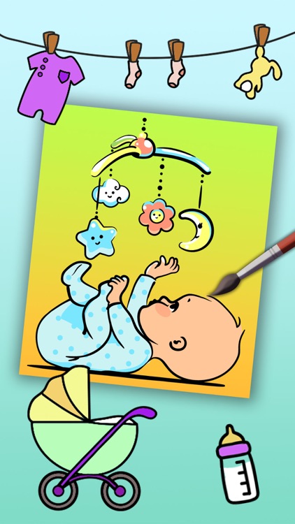 Paint Baby's Coloring Book - Color and paint new born babies drawings and paintings pictures & illustrations - Premium