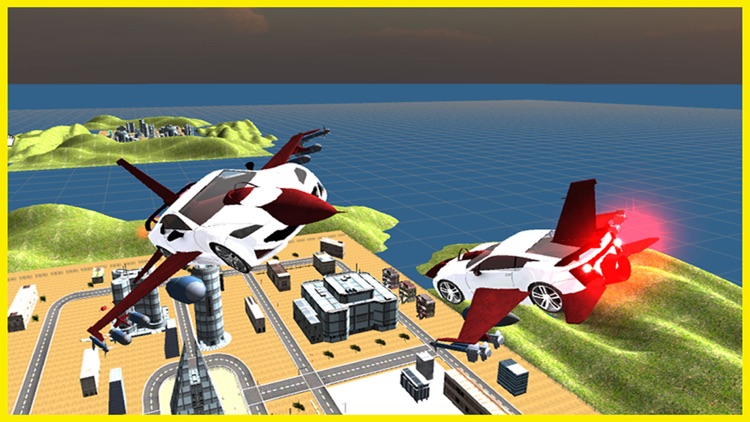 Futuristic F16 Flying Car Free Simulator – Jet fighter Car Air Stunts