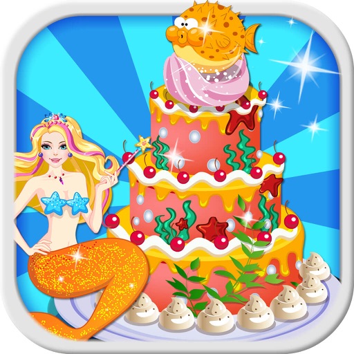 设计美人鱼蛋糕 - 女孩美食装饰换装时尚沙龙游戏 icon