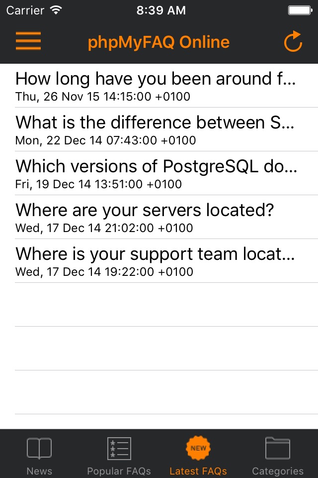 phpMyFAQ screenshot 3