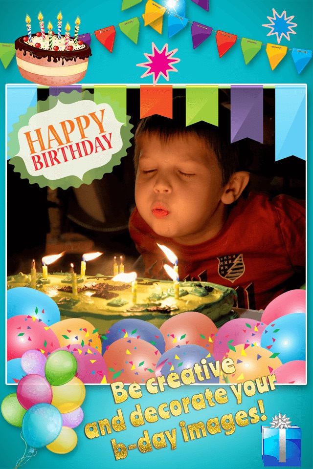 Happy Birthday Photo Frames & Stickers with Stamps screenshot 2