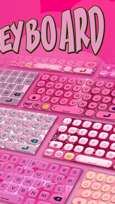 ピンク キーボード デザイン かわいい キーボード ための 女の子 とともに グリッター 背景 そして フォント Iphoneアプリ Applion