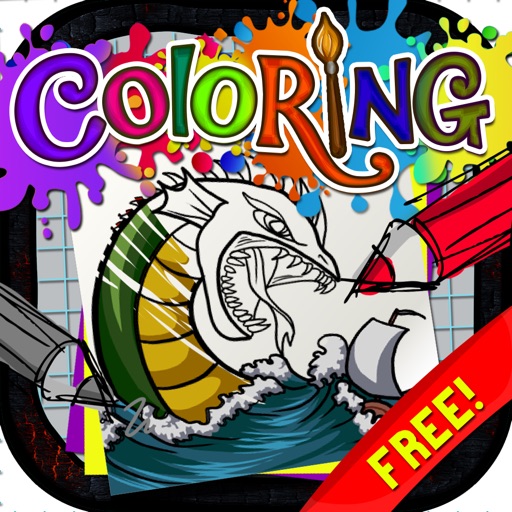 Coloring Book Painting Picture Dragons and Beasts icon