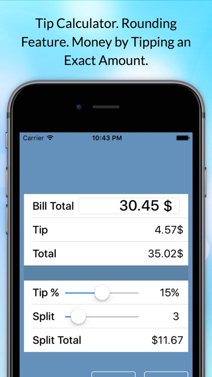 Tip Calculator - Split Bills & Fast Tips at the Restaurant Table for Food, Dining, Drinks and Dating