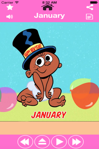 12 Months of Year Learning For kids using Flashcards and sounds-A toddler calendar learning app screenshot 2