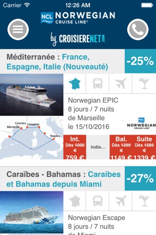 Norwegian Cruise Line Booking by Croisierenet.com screenshot 2