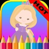 Princess Coloring Book - Alphabets Drawing Pages and Painting Educational Learning skill Games For Kid & Toddler