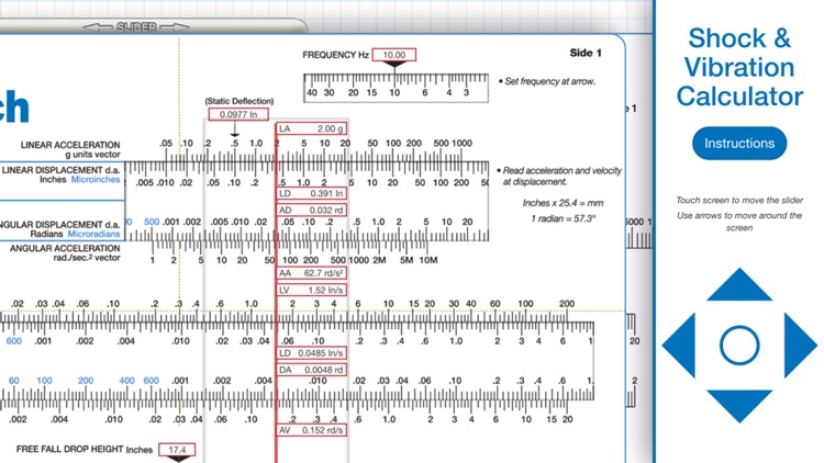 Shock and Vibration Calculator Slide Rule screenshot-3