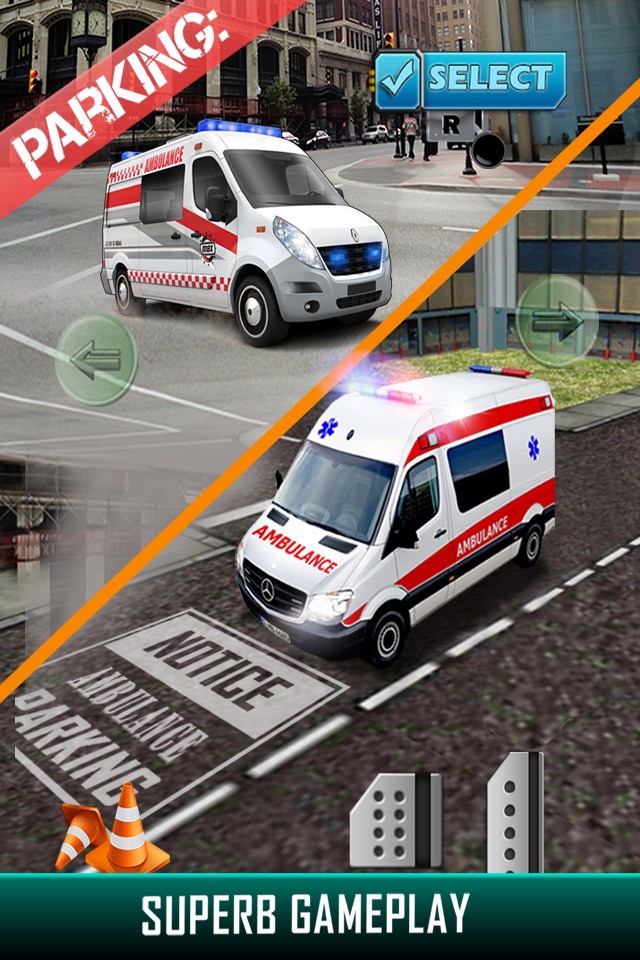 Ambulance Emergency Parking 3D - Real Heavy Car Driving Test Critical Mission screenshot 3