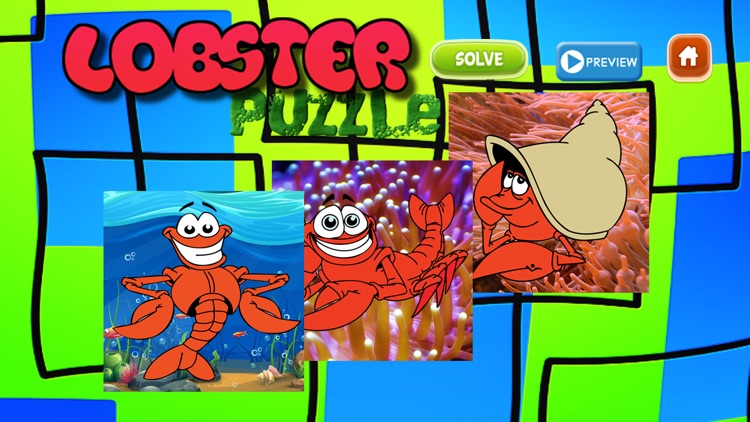 Lobster Sea Animals Jigsaw Puzzle Preschool and Kindergarten Learning Games ( 2,3,4,5 and 6 Years Old )