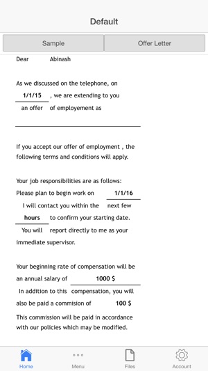 Job Offer Letter