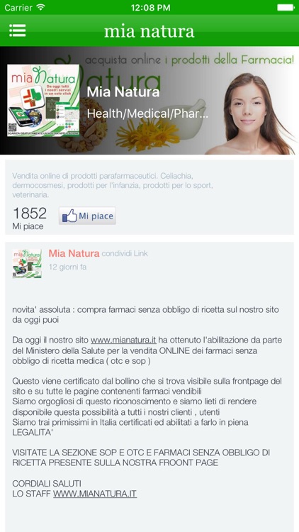 Mia Natura app