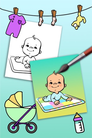 Paint Baby's Coloring Book - Color and paint new born babies drawings and paintings pictures & illustrations - Premium screenshot 2