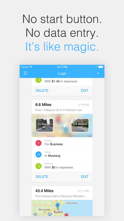 Magical Miles - Automatic Mileage Log and Auto Mile Tracker for Tracking Every Deduction and Expense