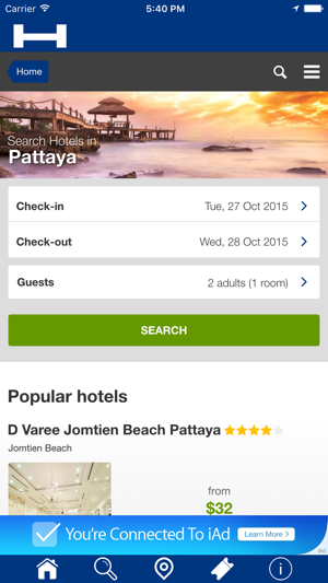 Pattaya對於今晚與地圖和旅行遊覽比較和預訂酒店(圖1)-速報App