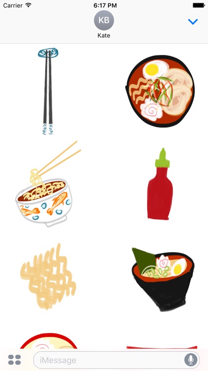 Ramen sticker pack, food pic stickers for iMessage