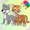 "Coloring game for kids to paint or color zoo, farm and jungle animals 