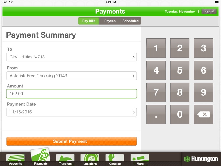 Huntington Mobile for iPad