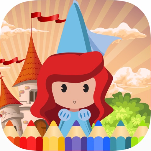 Princess Coloring Book - Fun Kids Drawing  HD Icon