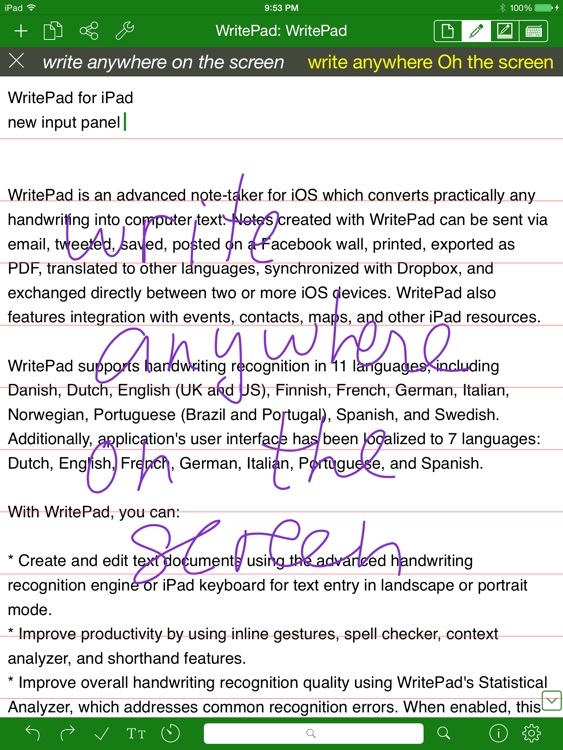 WritePad for iPad