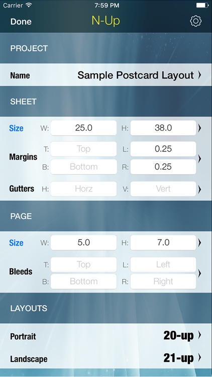 N-up Calculator
