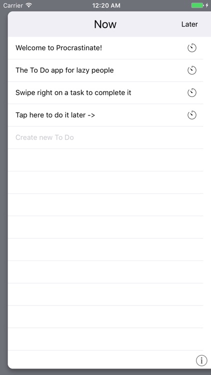 Procrastinate - To do app for lazy people