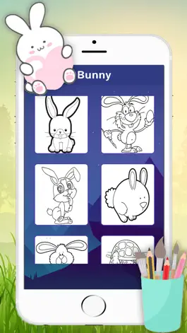 Game screenshot Cute Bunny Coloring Painting Book for kid mod apk