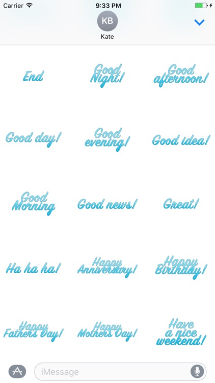 Expressions Blue Stickers for iMessage