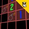 Minesweeper - classic arcade game neon face