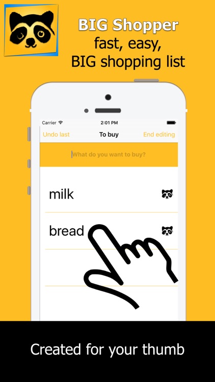 BIG Shopper - your BIG, easy, shopping list for your thumb
