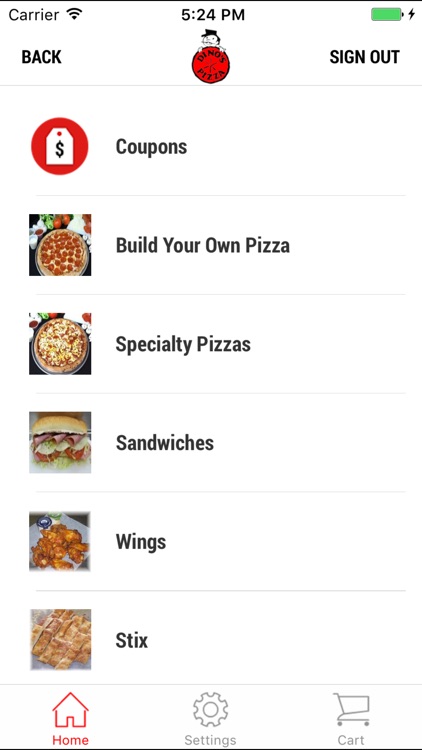 Dino's Pizza App