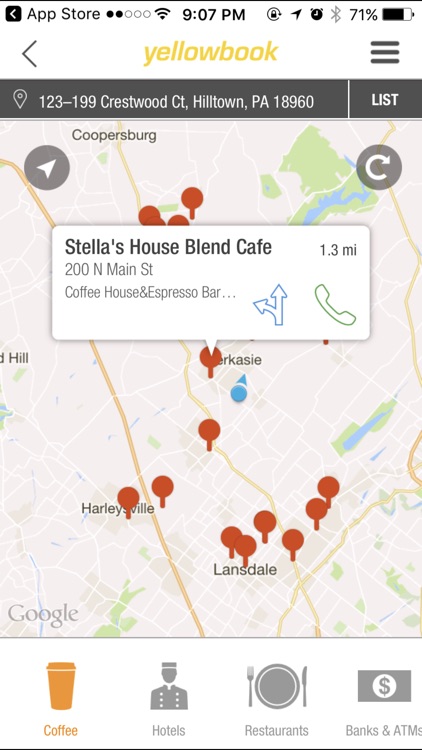 Yellow pages business search app