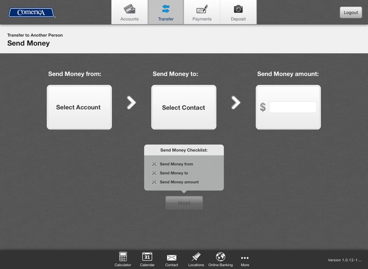 Comerica Mobile Banking®- iPad