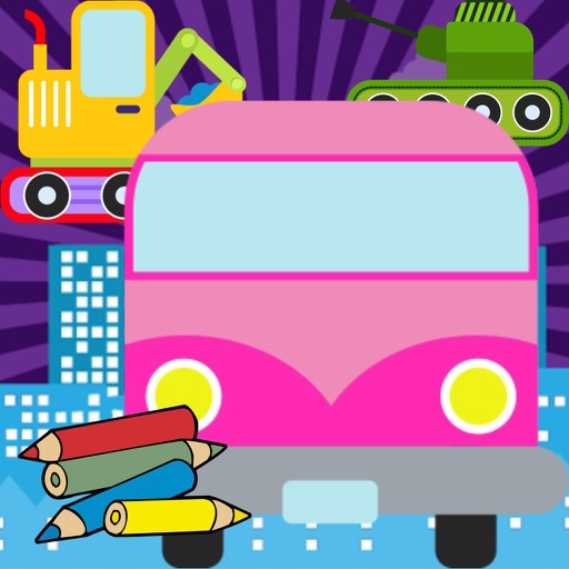 Vehicle coloring book free crayon game for kids iOS App
