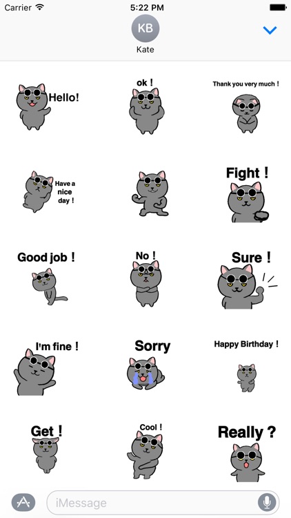 Animated The Grey Fat Cat Sticker Pack