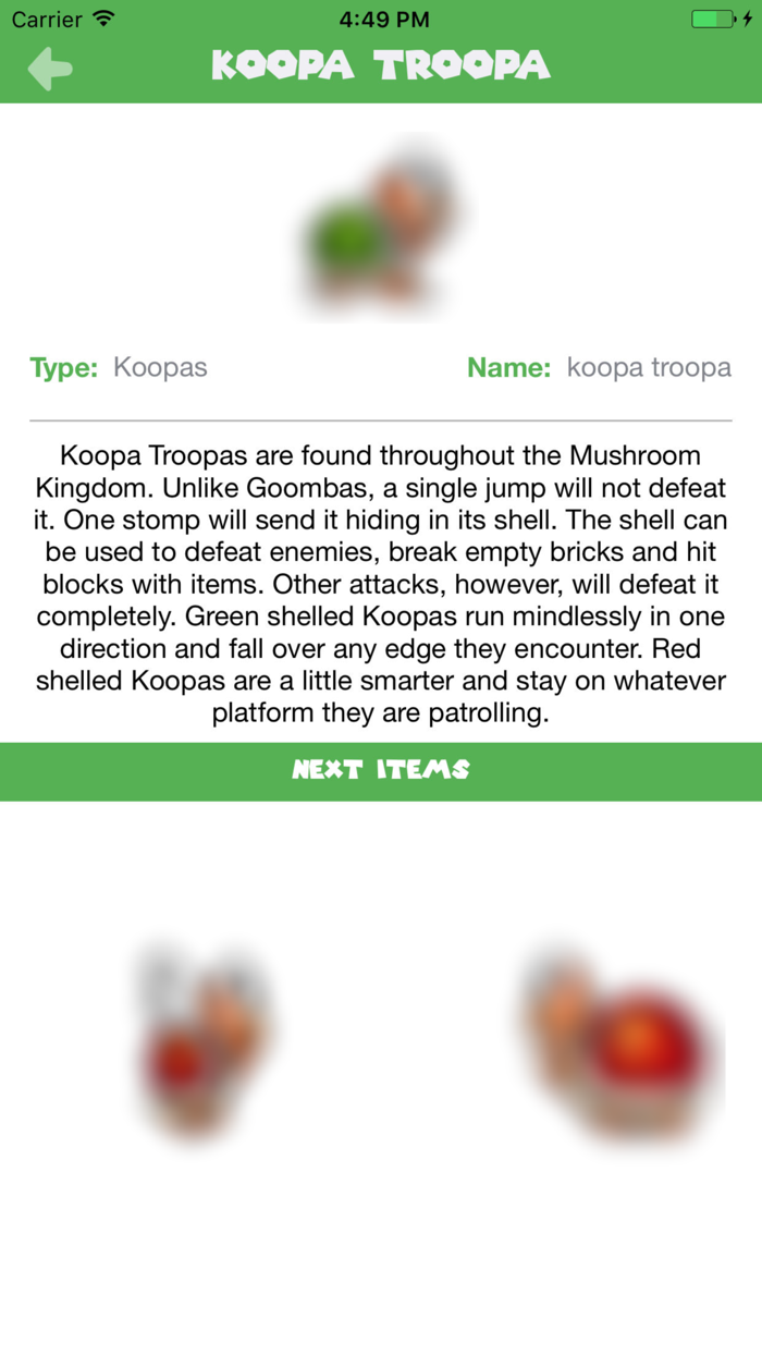 Item Guide for Super Mario