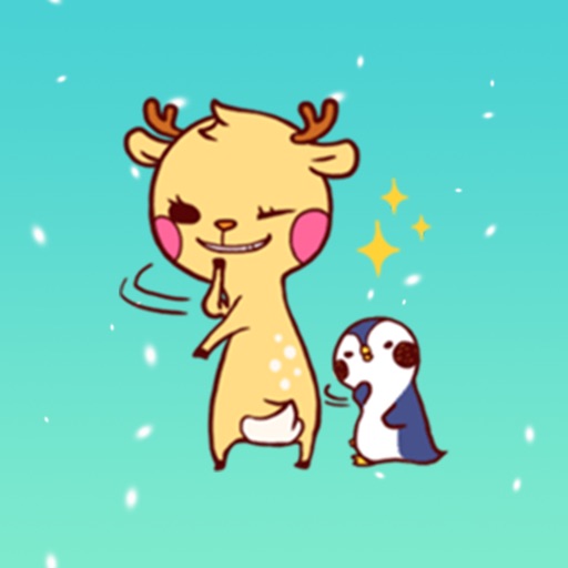 Deer And Penguin Sticker