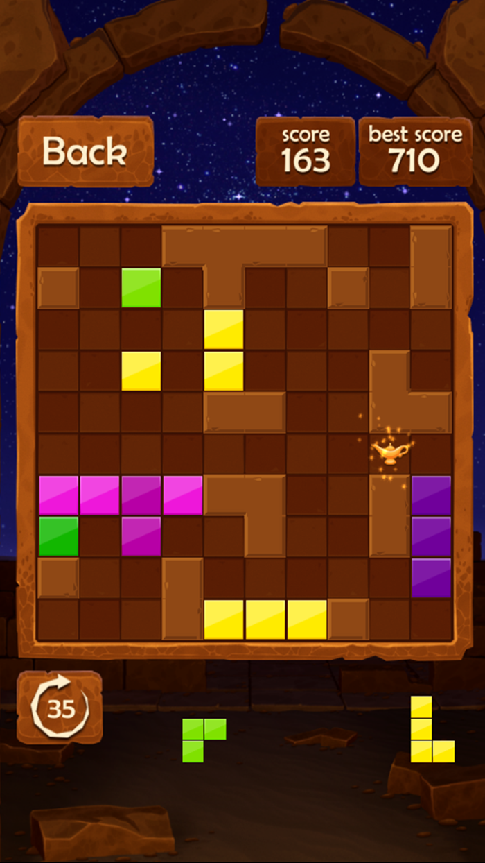 Block Puzzle Night in Egypt blocks game