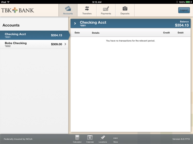 TBK Bank for iPad