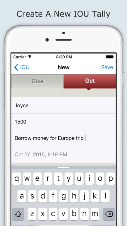 IOU (I Owe You) App - Track people who owes you money