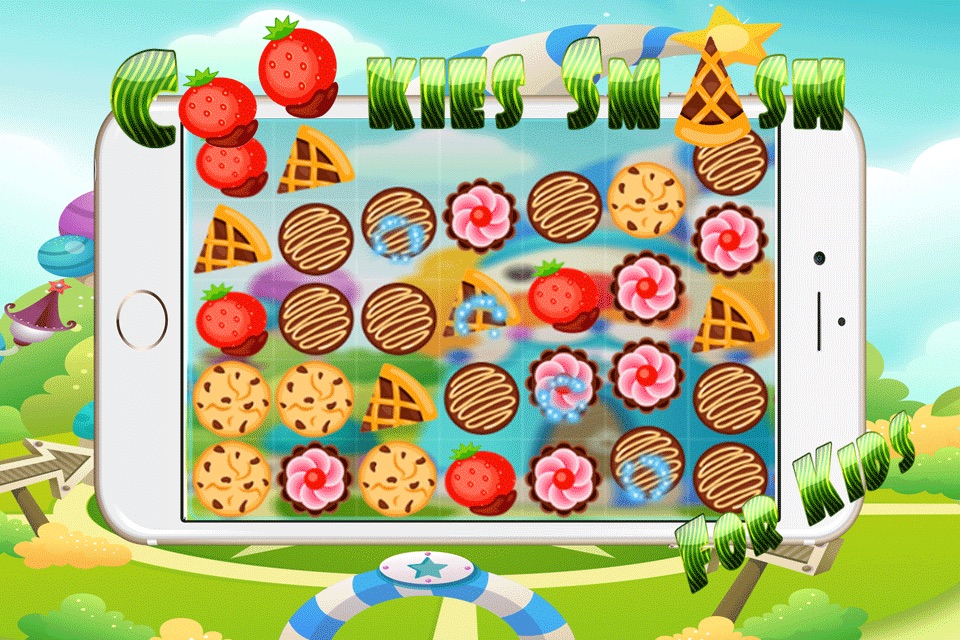 Cookies Smash Match 3 Puzzle Games - Magic board relaxing game learning for kids 5 year old free screenshot 2