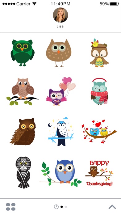 How to cancel & delete Cute Owl Stickers - Thanksgiving Owls for iMessage from iphone & ipad 1