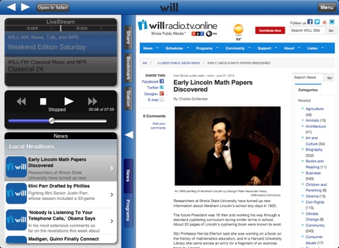 WILL Radio App for iPad screenshot 3
