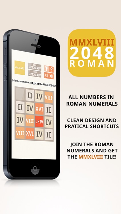 MMXLVIII - 2048 Roman Numerals Tile Puzzle Game