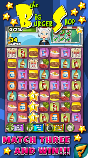 Big Burger Shop - Fun Match Three Puzzle