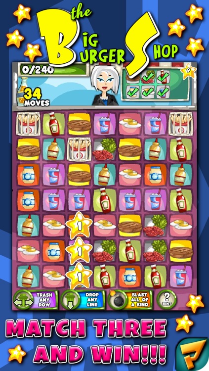 Big Burger Shop - Fun Match Three Puzzle Game