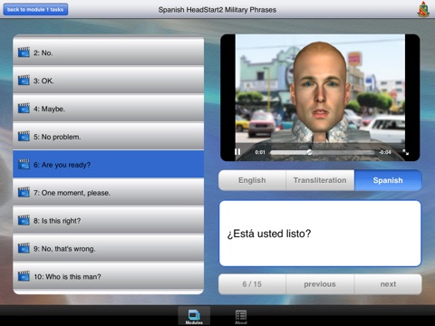 Headstart2 Spanish Military Phrases screenshot 4